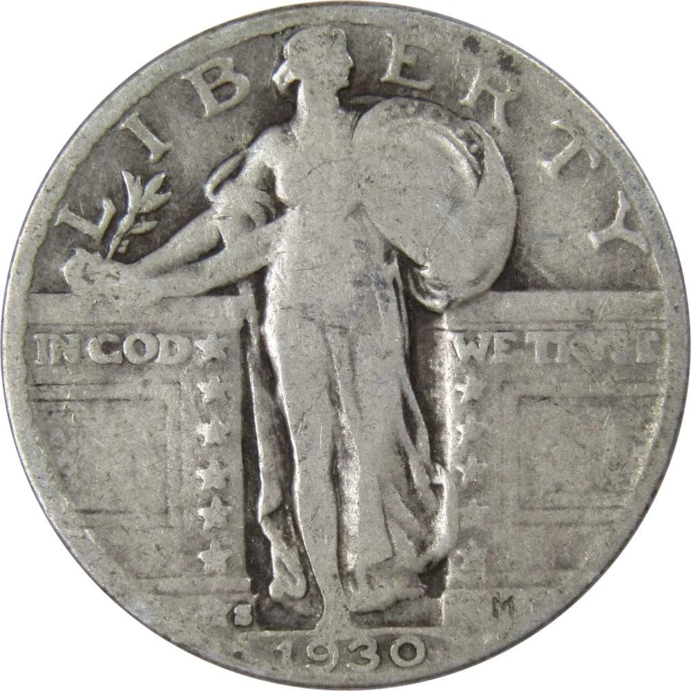 1930 S Standing Liberty Quarter G Good 90% Silver 25c US Type Coin Collectible-1