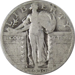 1930 S Standing Liberty Quarter G Good 90% Silver 25c US Type Coin Collectible-1