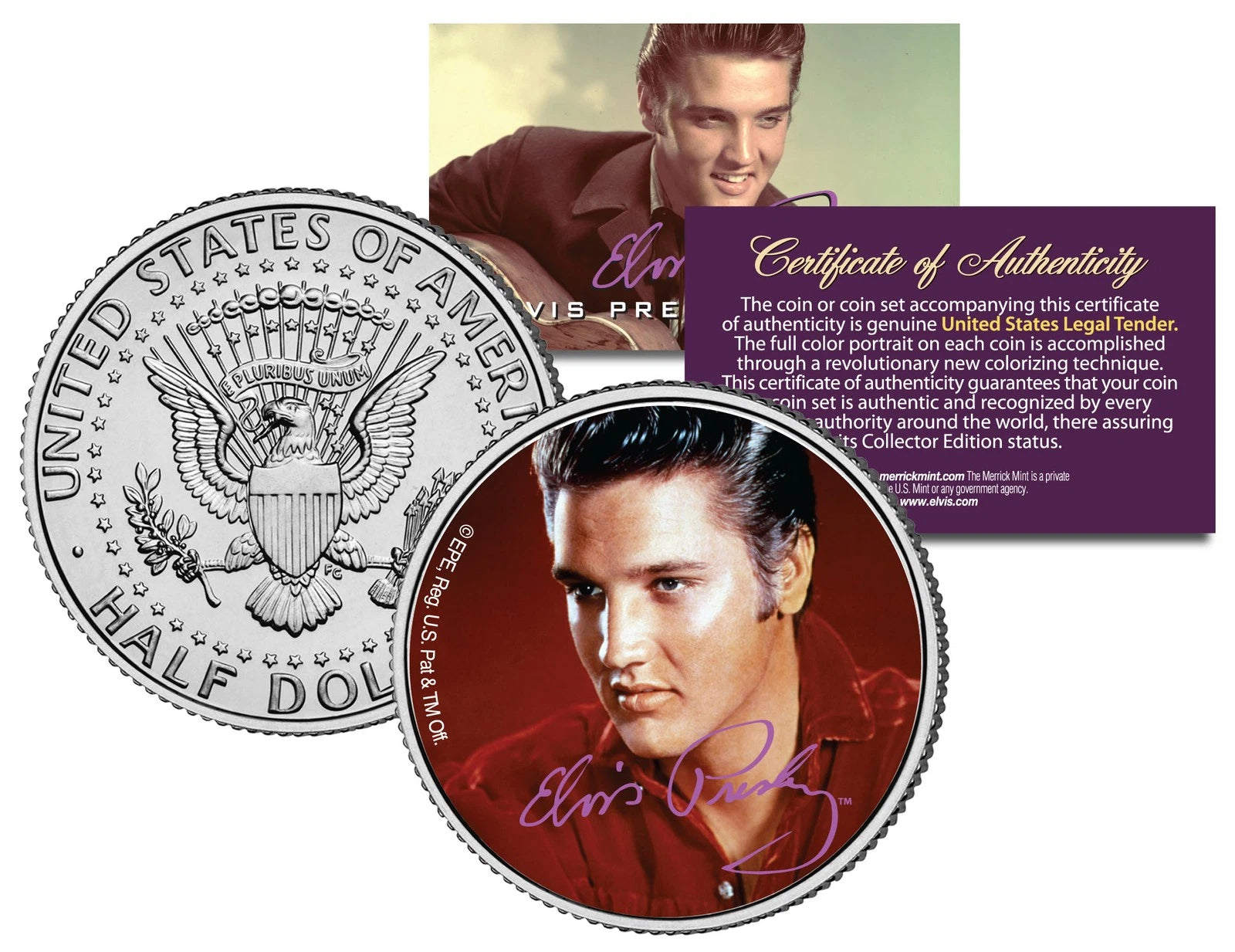 Elvis Presley "Red" JFK Kennedy Half Dollar US Coin *Officially Licensed*-1