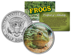 AFRICAN BULLFROG * Collectible Frogs * JFK Kennedy Half Dollar US Colorized Coin-1