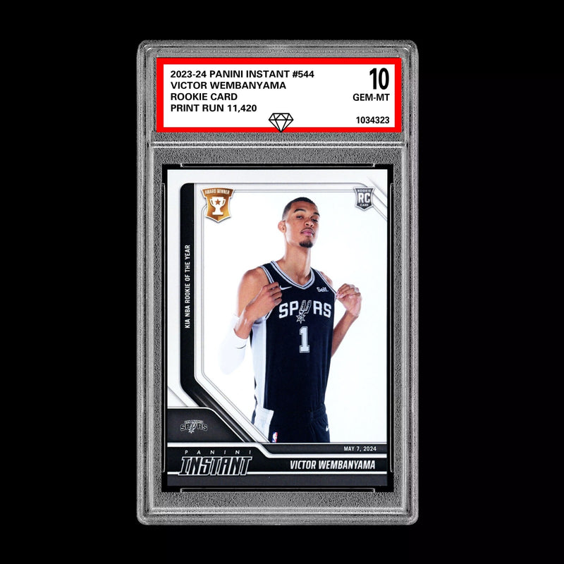 Graded 10 Victor Wembanyama RC #544 2023 Panini Instant Rookie San Antonio Spurs-1