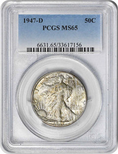 1947-D Walking Liberty Silver Half Dollar MS65 PCGS-1