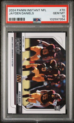 Graded 2024 Panini Instant NFL Jayden Daniels #70 Rookie RC Card PSA 10 Gem Mint-1