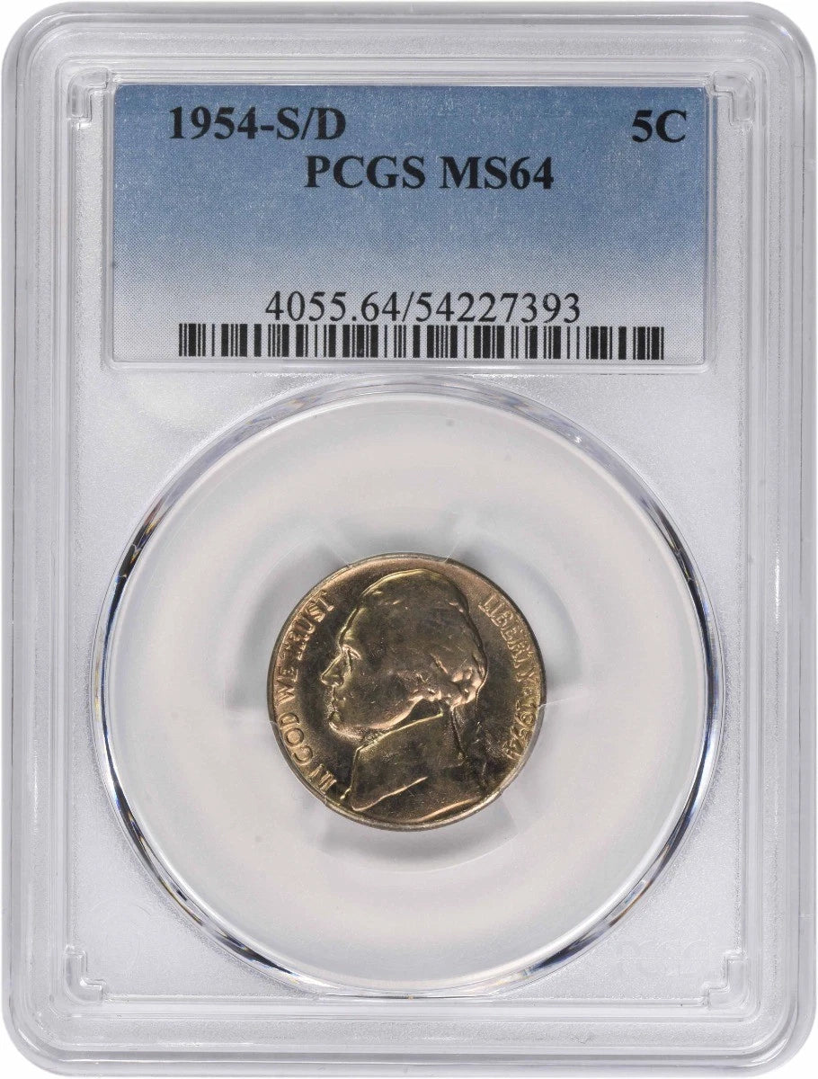 1954-S/D Jefferson Nickel MS64 PCGS