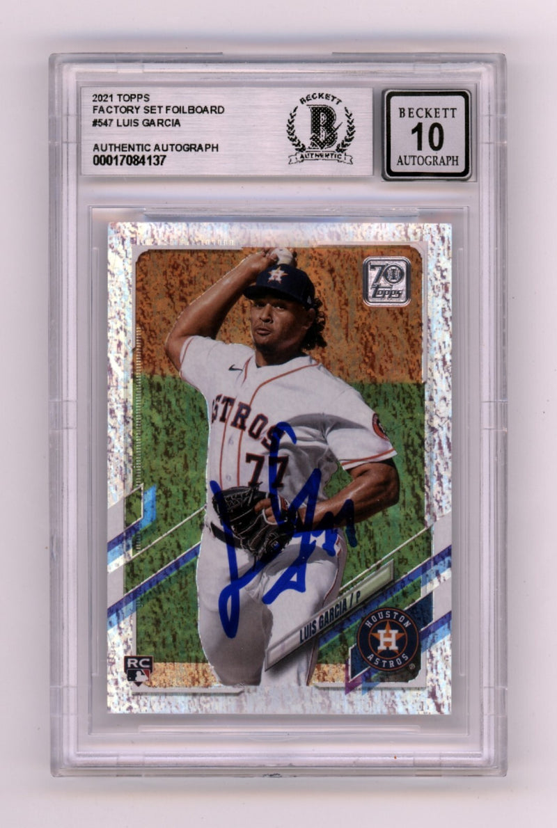 Luis Garcia 2021 Topps Foilboard #547 #/310 Rookie RC Signed BAS BGS 10 Auto-1