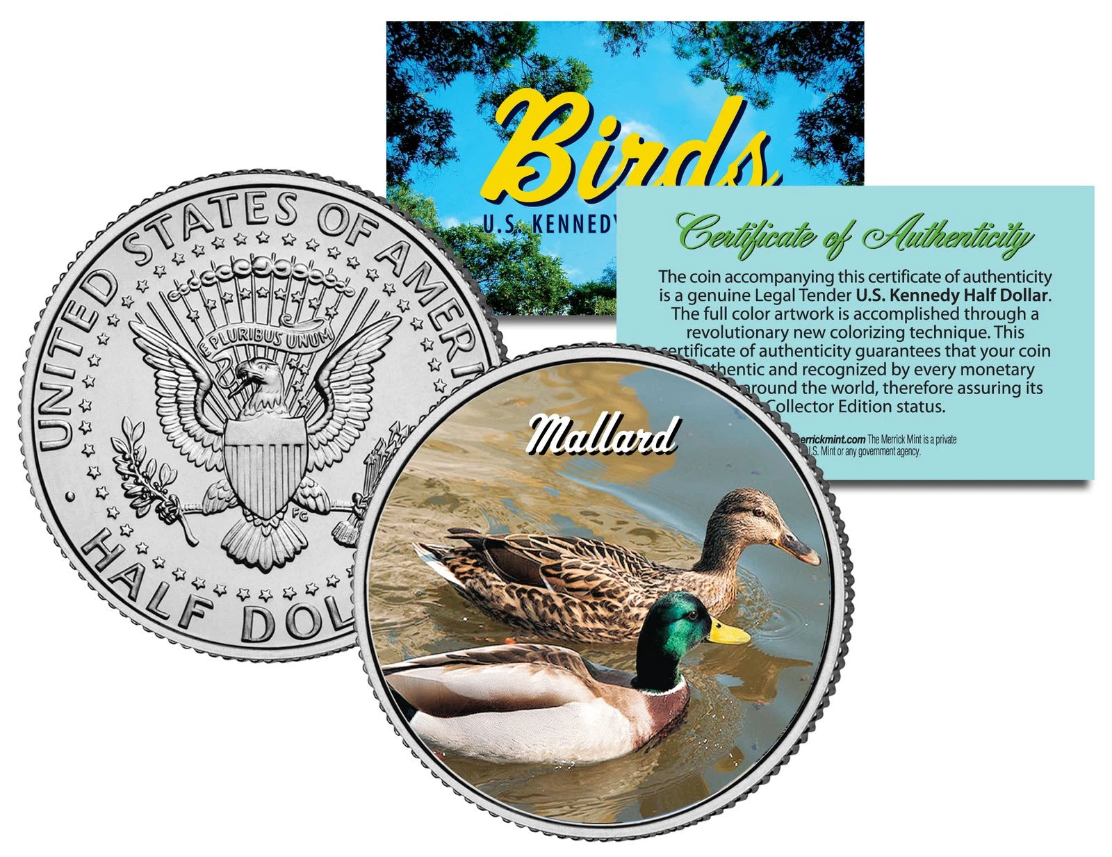 MALLARD *Collectible Birds* JFK Kennedy Half Dollar Colorized US Coin WILD DUCK-1