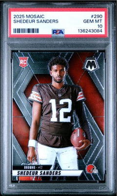 Graded 2025 Panini Mosaic Shedeur Sanders #290 Rookie RC Card PSA 10 Gem Mint-1