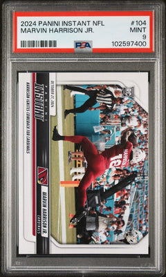 Graded 2024 Panini Instant NFL Marvin Harrison Jr #104 Rookie RC Card PSA 9 Mint-1