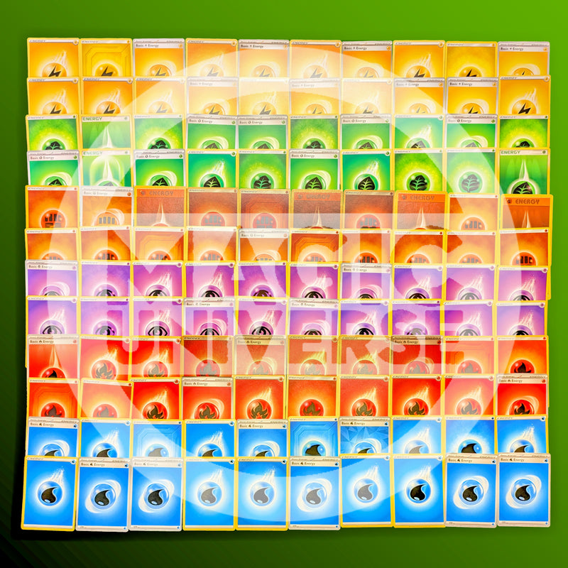 120 Pokémon Basic Energy Cards TCG – 20 of Each Classic Type Fire, Water, Grass, Lightning, Psychic, Fighting, Darkness, Metal, Fairy, Colorless – Collectible Trading Cards-3