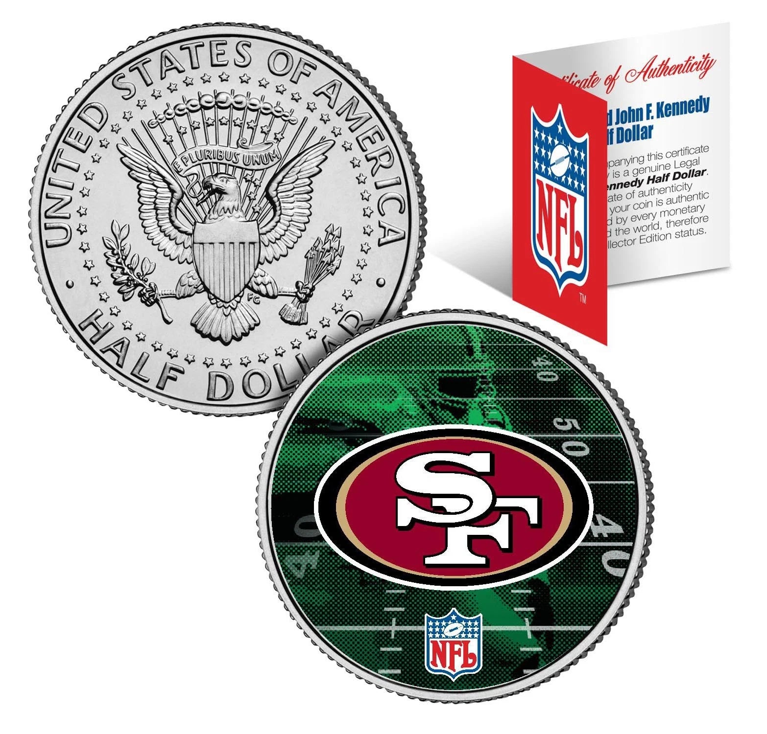 SAN FRANCISCO 49ERS Field JFK Half Dollar US Colorized Coin * NFL Licensed