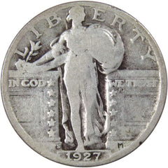 1927 S Standing Liberty Quarter G Good 90% Silver 25c US Type Coin Collectible-1