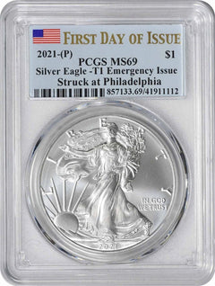 2021-(P) $1 American Silver Eagle Emergency Issue Type 1 MS69 FDOI PCGS-1
