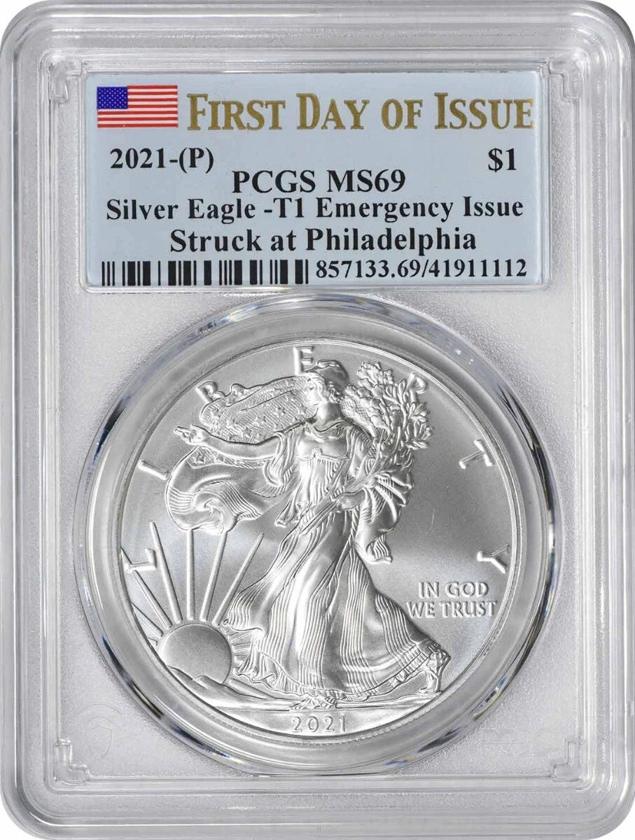 2021-(P) $1 American Silver Eagle Emergency Issue Type 1 MS69 FDOI PCGS