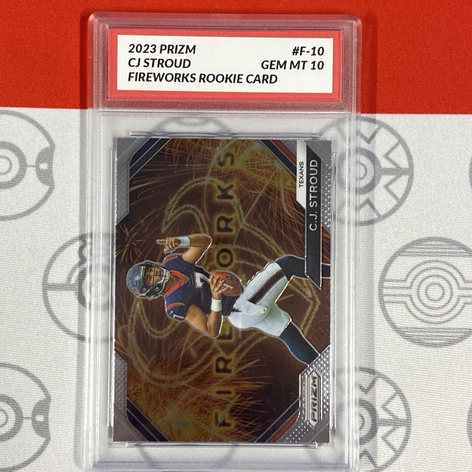Graded 10 2023 Panini Prizm CJ Stroud Fireworks Silver #F-10 Houston Texans RC-1