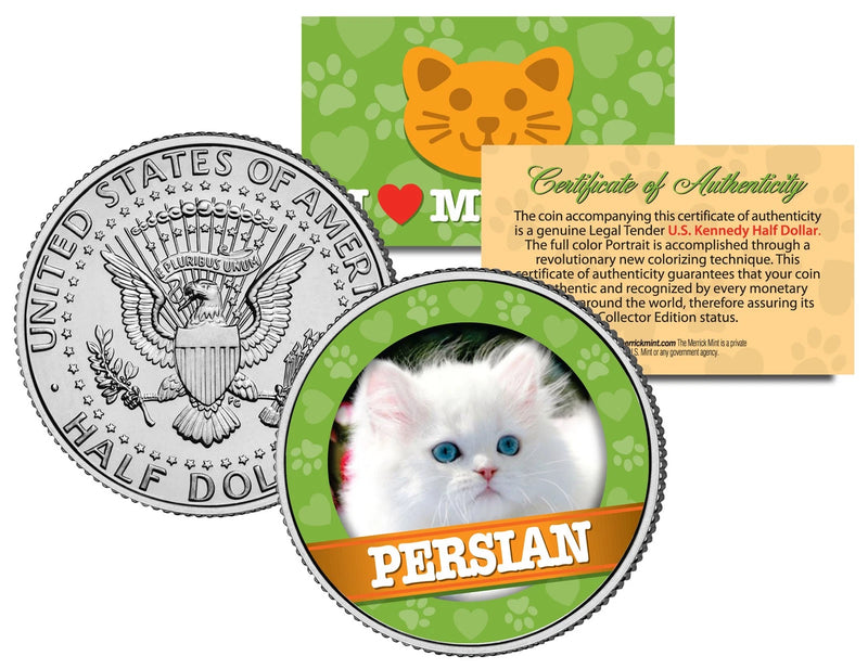 PERSIAN Cat JFK Kennedy Half Dollar US Colorized Coin-1
