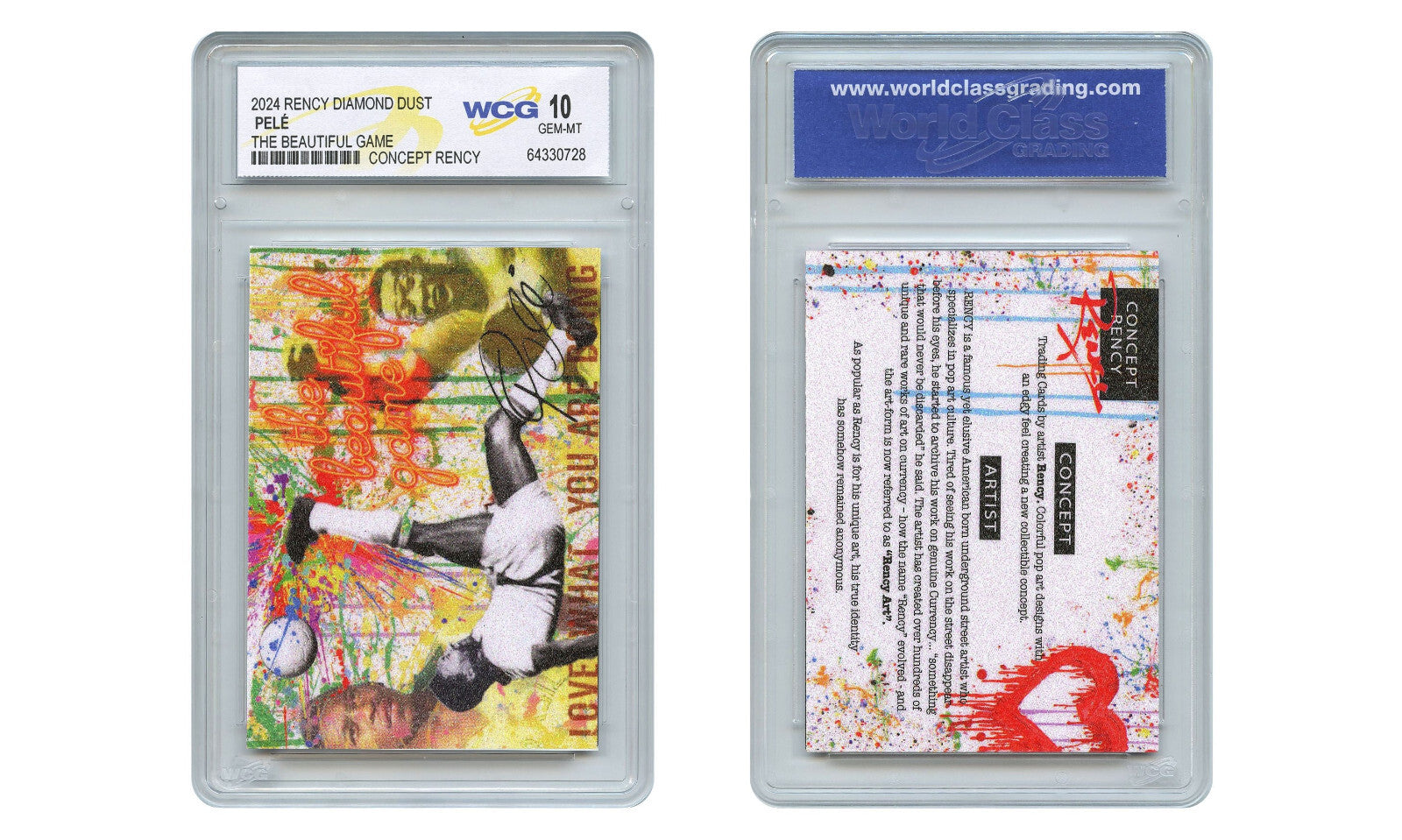 2024 PELE Soccer The Beautiful Game Diamond Dust Rency Card - Graded Gem-Mint 10-4