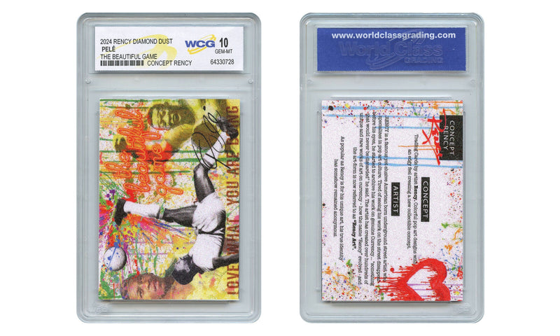 2024 PELE Soccer The Beautiful Game Diamond Dust Rency Card - Graded Gem-Mint 10-4