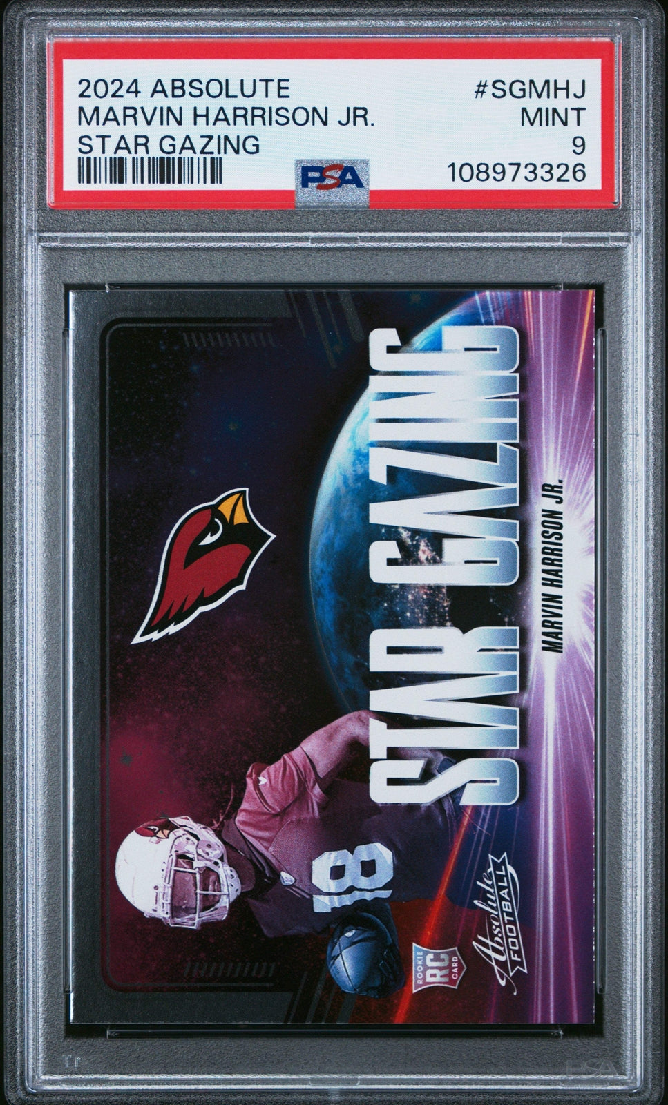 Graded 2024 Panini Absolute Marvin Harrison #SGMHJ Rookie Football Card PSA 9-1