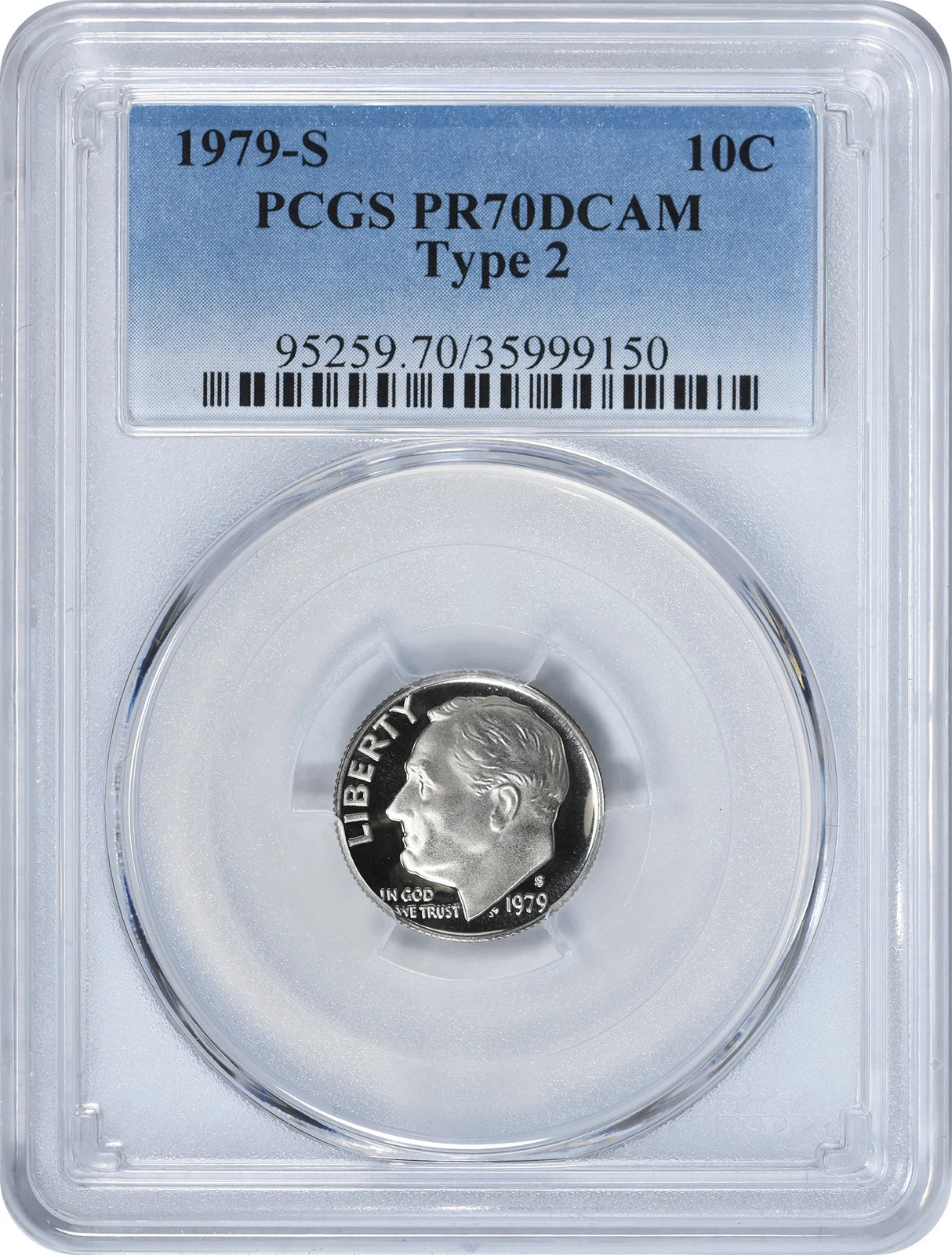1979-S Roosevelt Dime Type 2 PR70DCAM PCGS-1