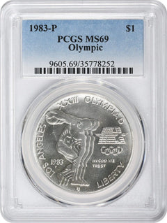 1983-P Olympic Silver Commemorative Dollar MS69 PCGS Mint State 69-1