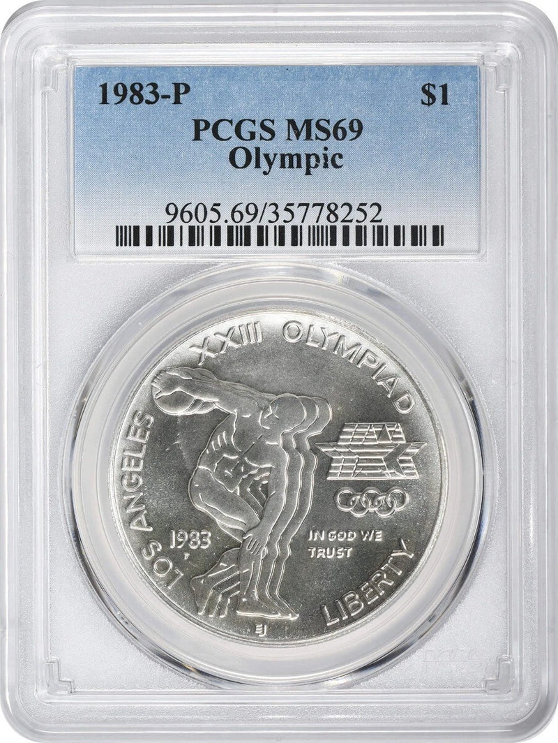 1983-P Olympic Silver Commemorative Dollar MS69 PCGS Mint State 69-1