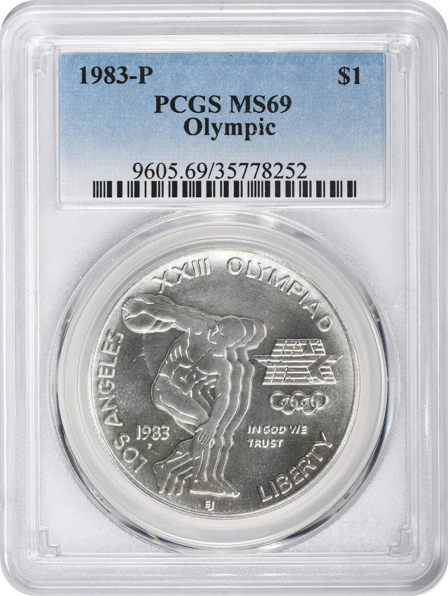 1983-P Olympic Silver Commemorative Dollar MS69 PCGS Mint State 69