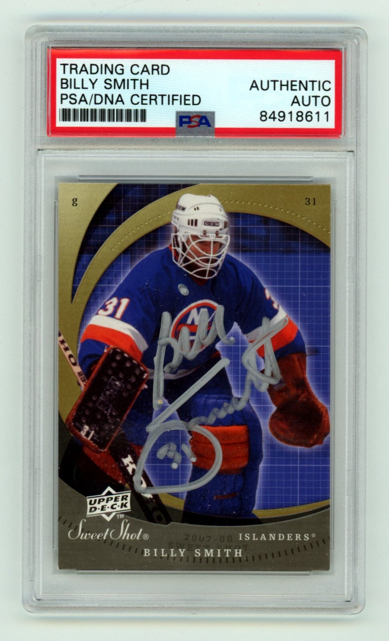Billy Smith 2008-09 Upper Deck Sweet Shots #17 Signed PSA Authentic Auto NYI HOF-1