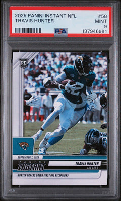 Graded 2025 Panini Instant Travis Hunter #58 Rookie RC Football Card PSA 9 Mint-1