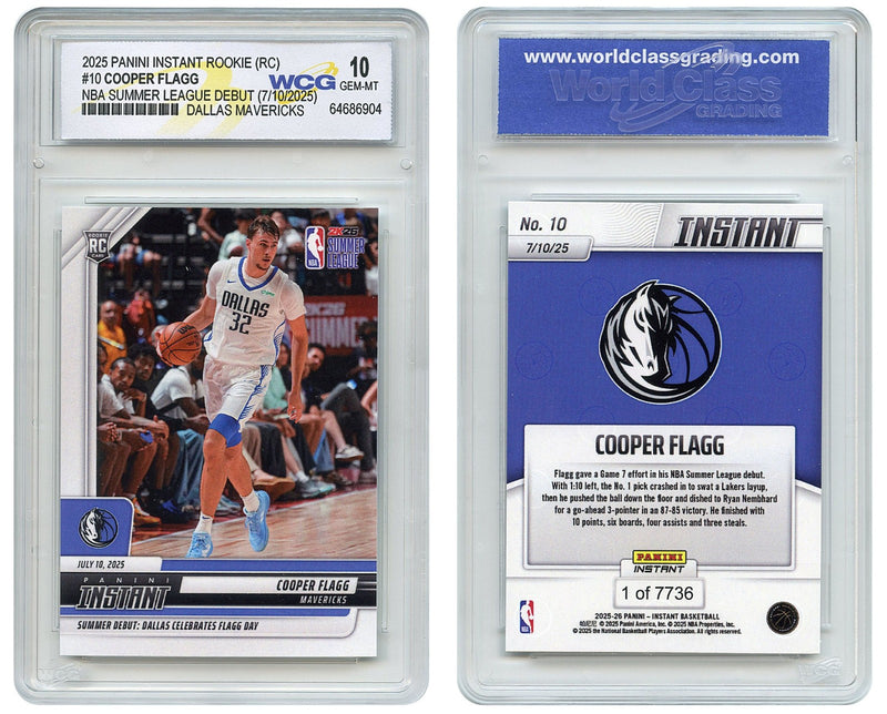 2025 Panini COOPER FLAGG Rookie Card #10 NBA Summer League Debut - GEM MINT 10-1