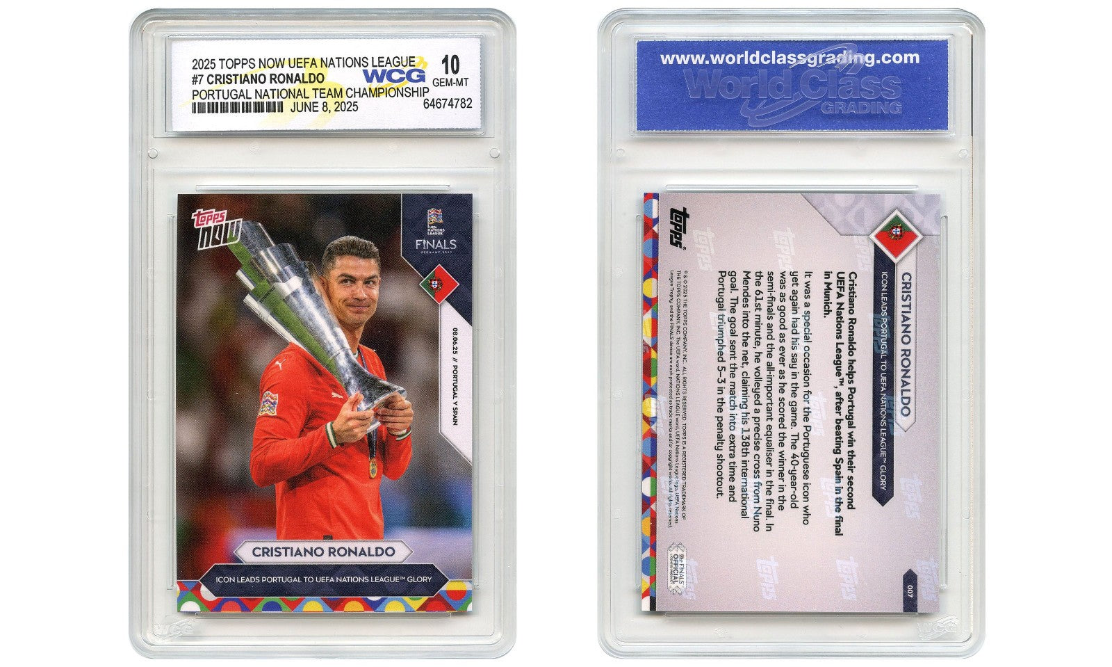 2025 Topps UEFA CRISTIANO RONALDO Portugal Team Championship Card #7 GEM-MINT 10