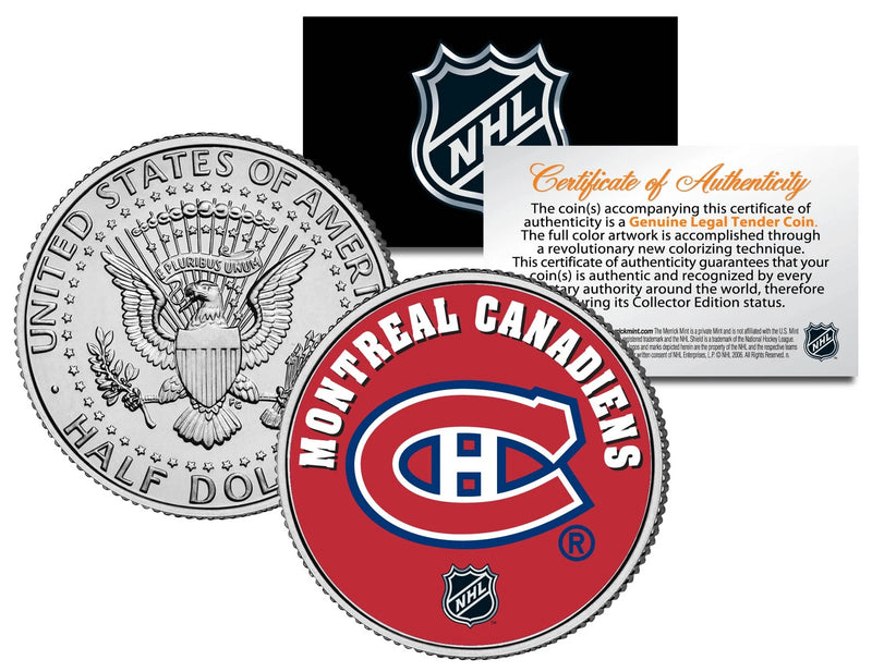 MONTREAL CANADIENS NHL Hockey JFK Kennedy Half Dollar U.S. Coin * LICENSED *-1