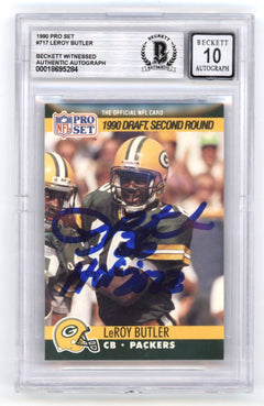 LeRoy Butler 1990 Pro Set #717 Signed Rookie RC w/ HOF 2022 Beckett BGS 10 Auto-1
