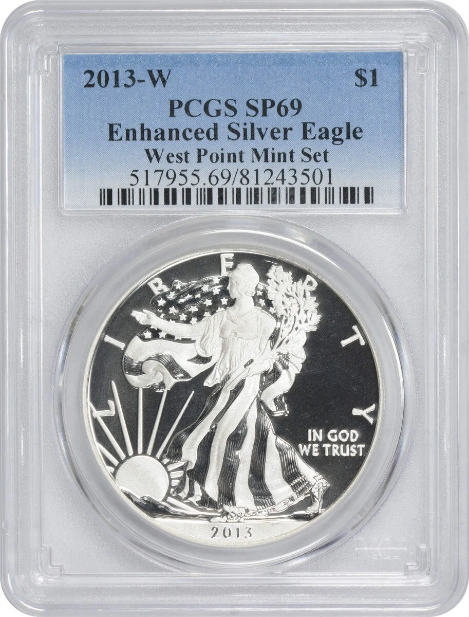 2013-W American Silver Eagle Dollar West Point Mint Set Enhanced SP69 PCGS