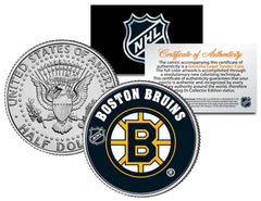 Moneda de medio dólar estadounidense de JFK Kennedy de hockey de la NHL de los BOSTON BRUINS * CON LICENCIA *-1