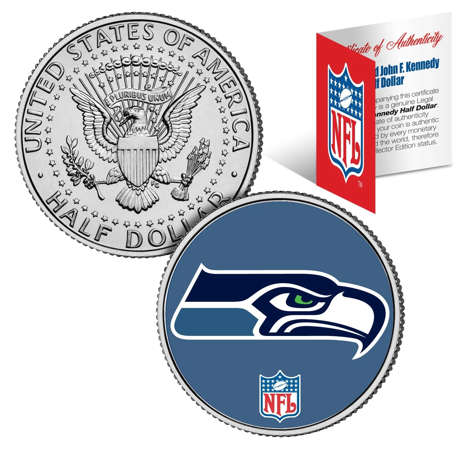 SEATTLE SEAHAWKS NFL JFK Kennedy Half Dollar US Coin *Officially Licensed*