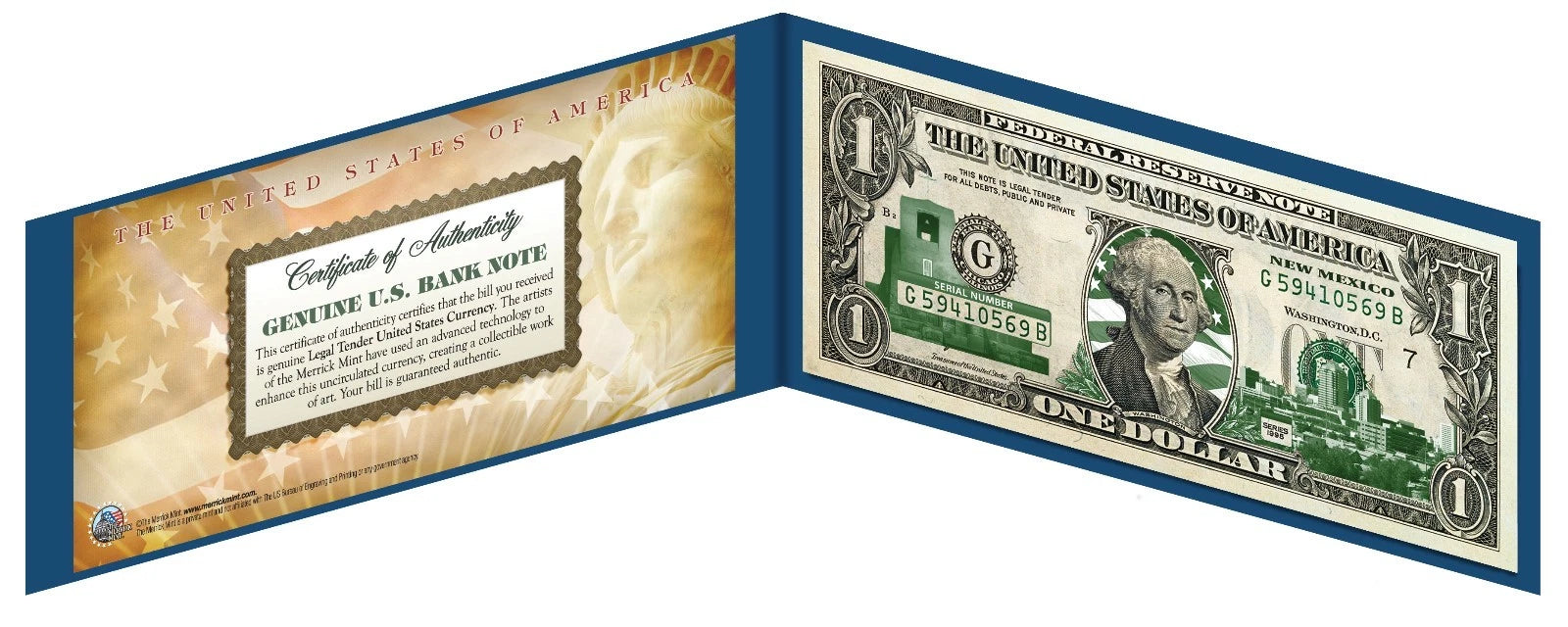 NEW MEXICO State $1 UNC Bill Genuine Legal Tender U.S. One-Dollar GRN Banknote
