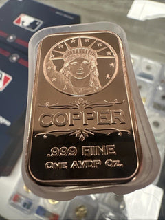 TUBE OF 20 X 1 OZ .999 FINE COPPER BARS BULLION 20 RANDOM PICK-10