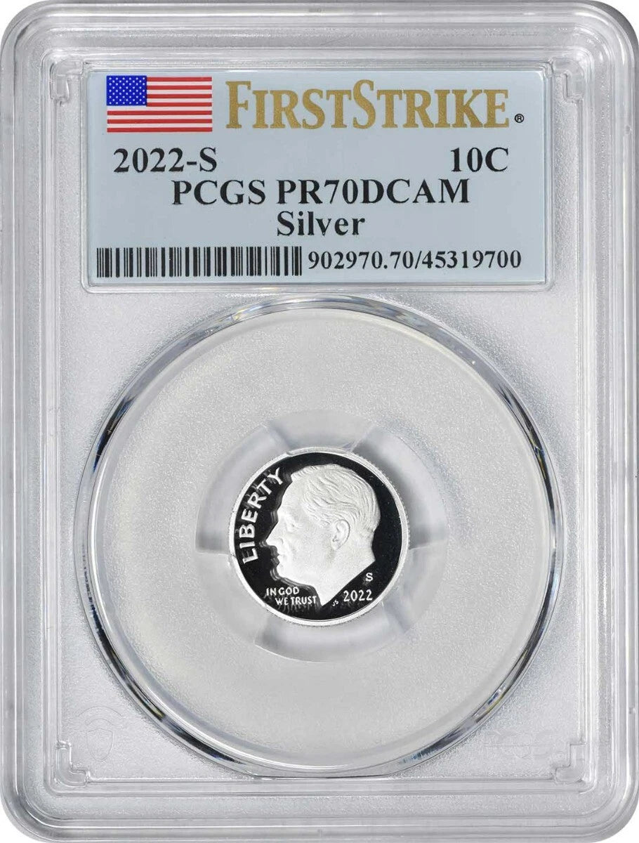 2022-S Roosevelt Silver Dime PR70DCAM First Strike PCGS