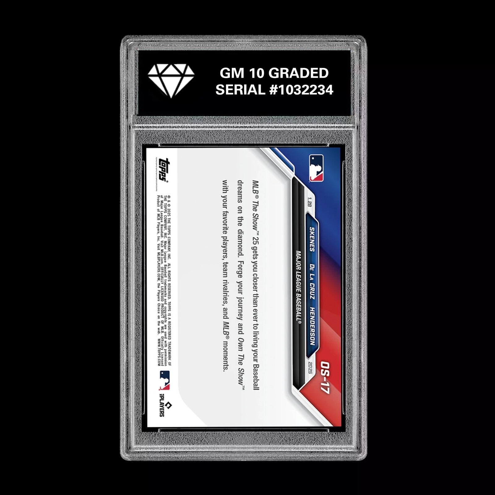 GRADED 10 Skenes Cruz Henderson 2025 Topps Now MLB The Show Cover RC