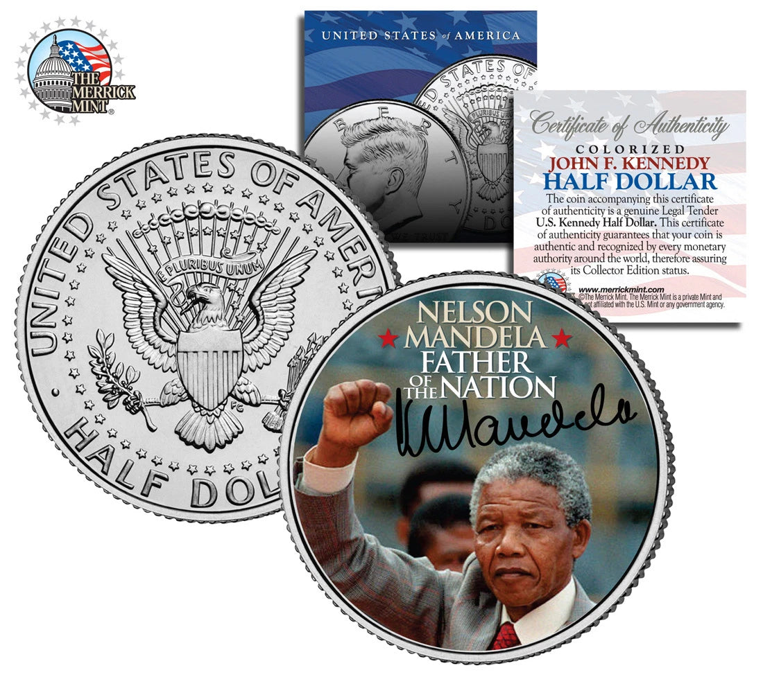 Nelson Mandela * Father of the Nation * JFK Kennedy Half Dollar US Mint Coin-1