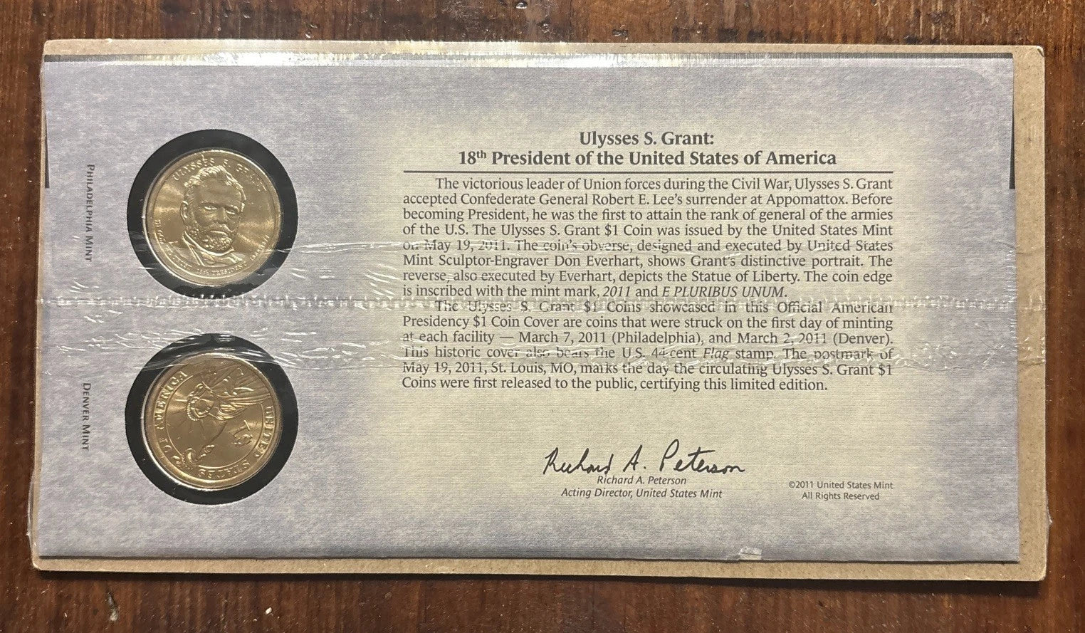 2011 P&D Ulysses S. Grant Presidential Dollars - Sealed First Day Cover-3