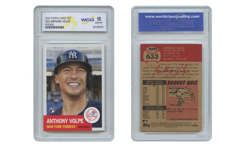 2023 Topps ANTHONY VOLPE New York Yankees Rookie Card #633 - Graded GEM MINT 10-1