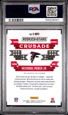 Graded 2024 Panini R&S Michael Penix Jr #CMPJ Red Plaid RC Football Card PSA 10-2