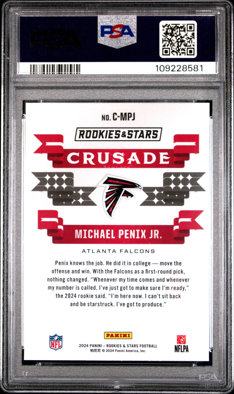Graded 2024 Panini R&S Michael Penix Jr #CMPJ Red Plaid RC Football Card PSA 10-2