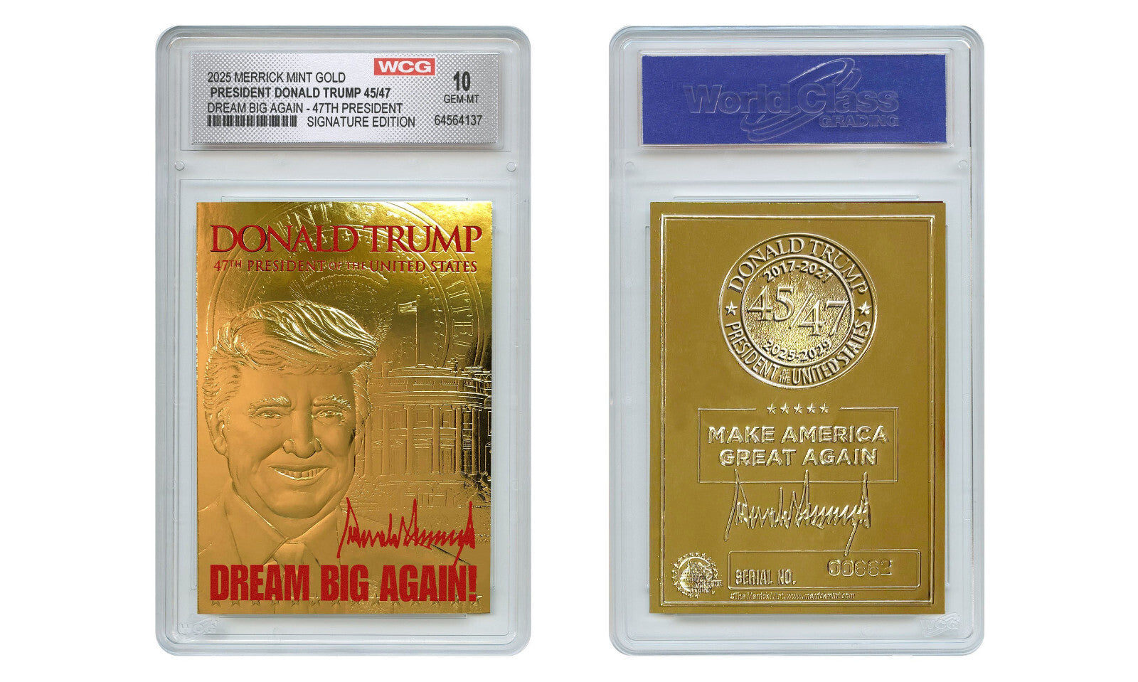 DONALD TRUMP 47th President 2025 SIGNATURE GOLD Card - Gem-Mint 10 **(QTY - 5)**-2