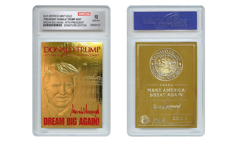 DONALD TRUMP 47th President 2025 SIGNATURE GOLD Card - Gem-Mint 10 **(QTY - 5)**-2