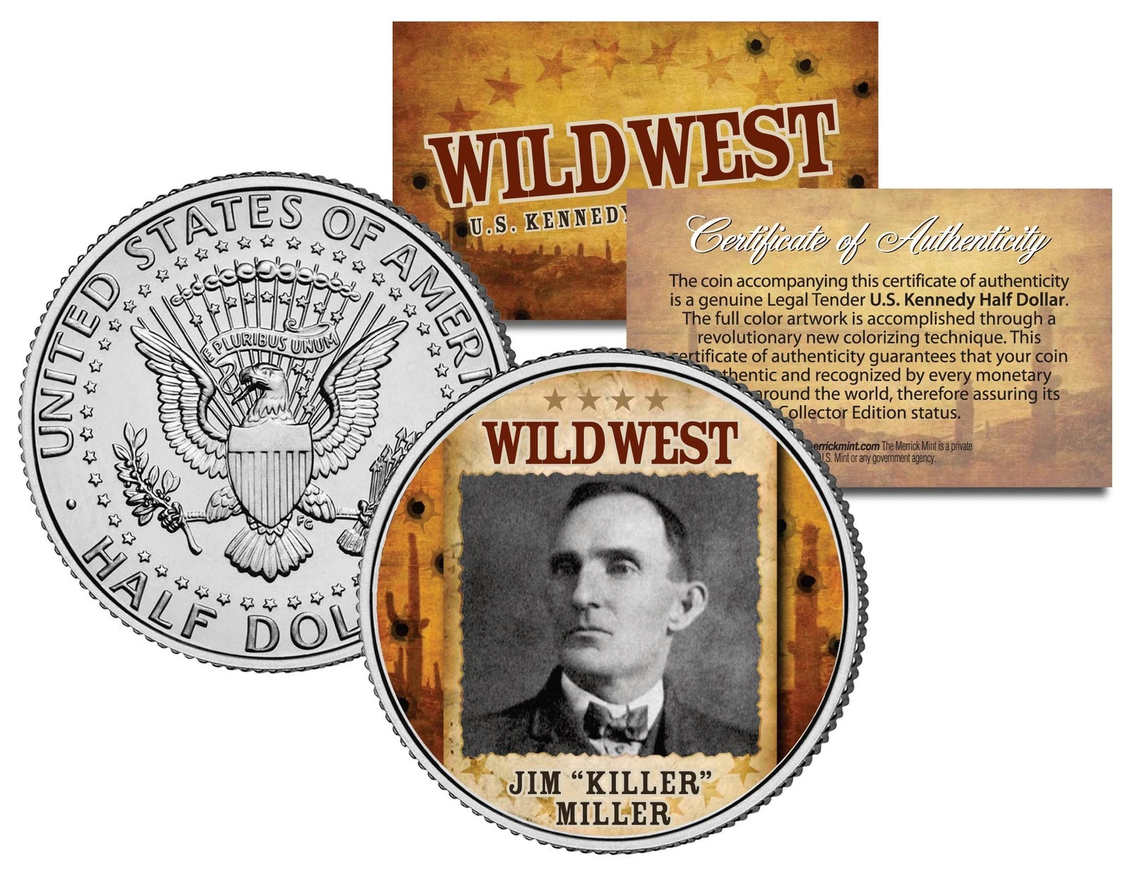 JIM "KILLER" MILLER * Wild West Series * JFK Kennedy Half Dollar U.S. Coin-1