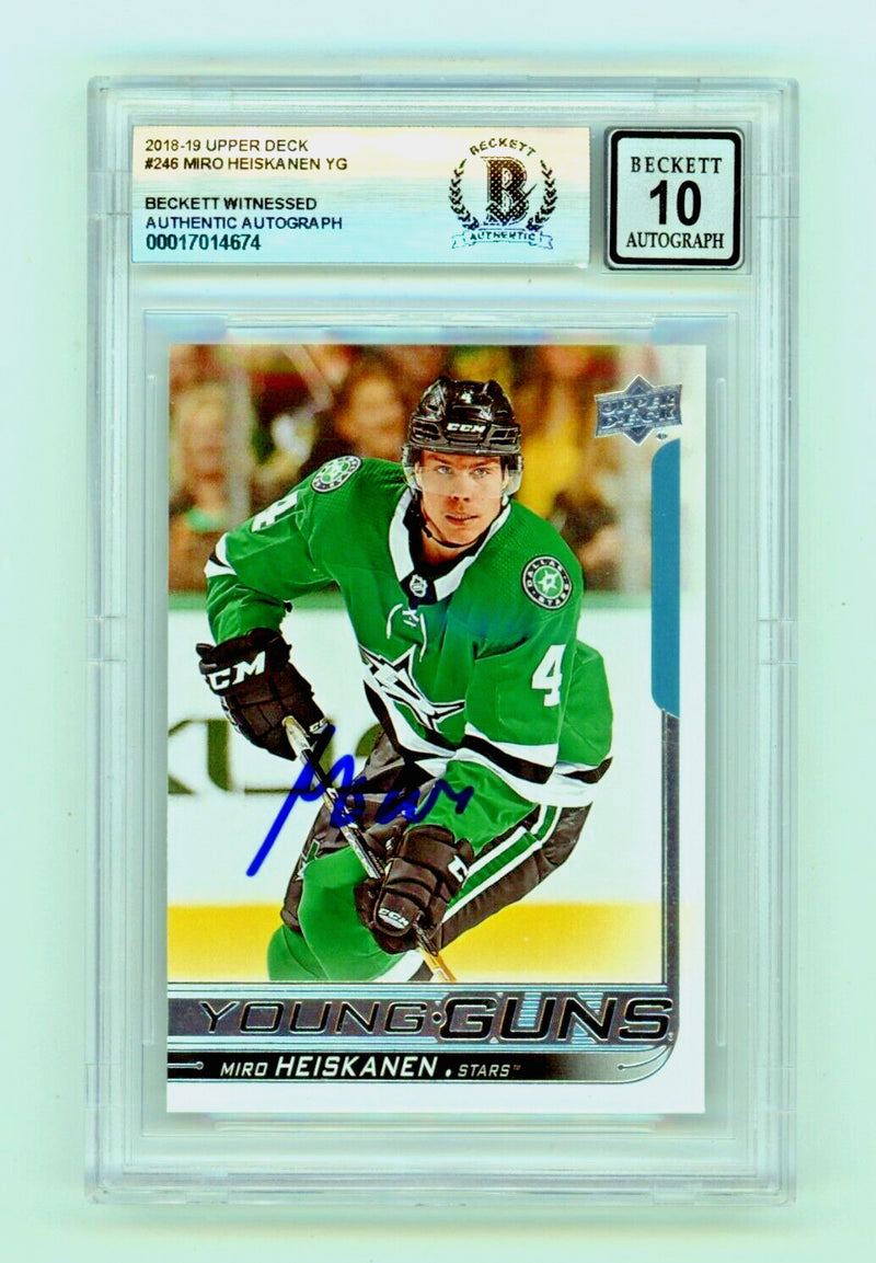 Miro Heiskanen 2018-19 Upper Deck Young Guns #246 Rookie RC YG Signed BAS BGS 10-1