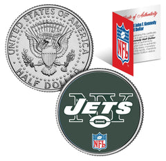NEW YORK JETS NFL JFK Kennedy Half Dollar US Coin *Officially Licensed*-1