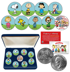 PEANUTS GANG Snoopy 1976 IKE Eisenhower US Dollar 9-Coin Set with Box-1